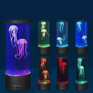 7" Jellyfish Lava Lamp Aquarium - Vibrant LED Lighting with 7 Dynamic Color Changing Settings