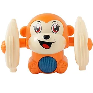 Brand Conquer Dancing and Spinning Rolling Doll Tumble Monkey Toy Voice Control Banana Monkey with Musical Toy with Light and Sound Effects and Sensor Multi Color