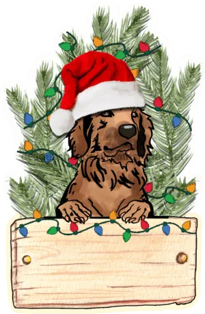 Christmas Dog Sign, wood sign, Door Hanger, DECOE-W-451, 22" Door Hanger