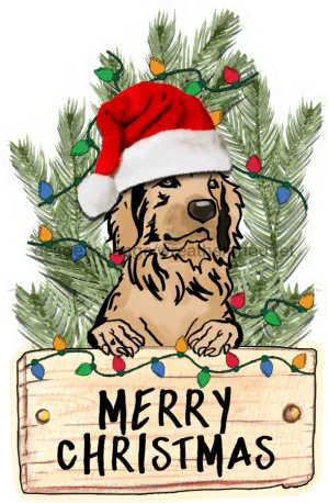 Christmas Dog Sign, wood sign, Door Hanger, DECOE-W-454, 22" Door Hanger