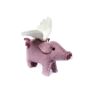 Flying Pig Felt Wool Ornament