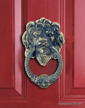 Leo Lion Door Knocker  - Verdigris