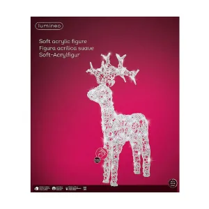 Lumineo 61cm Soft Acrylic Flashing LED Reindeer - Cool White