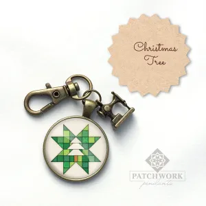 Patchwork Pendants | Christmas Tree Quilt Scissor Fob