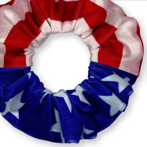 Plush Velvet Scrunchie Available in 3 Sizes Stars Stripes Made in the USA