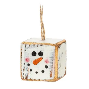 Single Cube Snowman Ornament