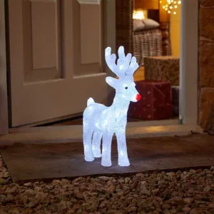 Three Kings 40cm Cool White InLit Ice Stag